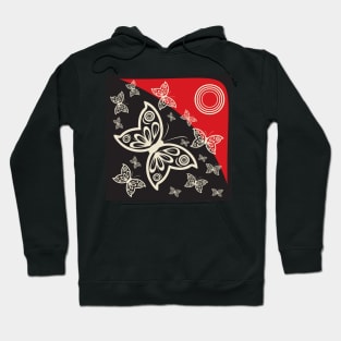 Pattern with butterflies and flowers Hoodie